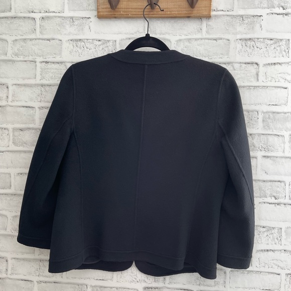 Talbots Wool Ruffle Blazer Jacket BLACK Size 8  #E126 - Picture 6 of 7